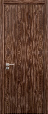 Межкомнатная дверь Практика Б18 Шпон fine-line, Орех декор, 600/700/800/900*2000 мм.